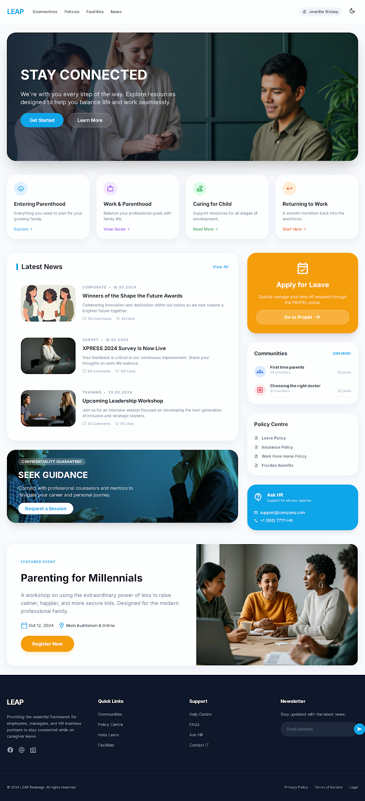 Tata Communications LEAP intranet redesign — SharePoint Online hub site